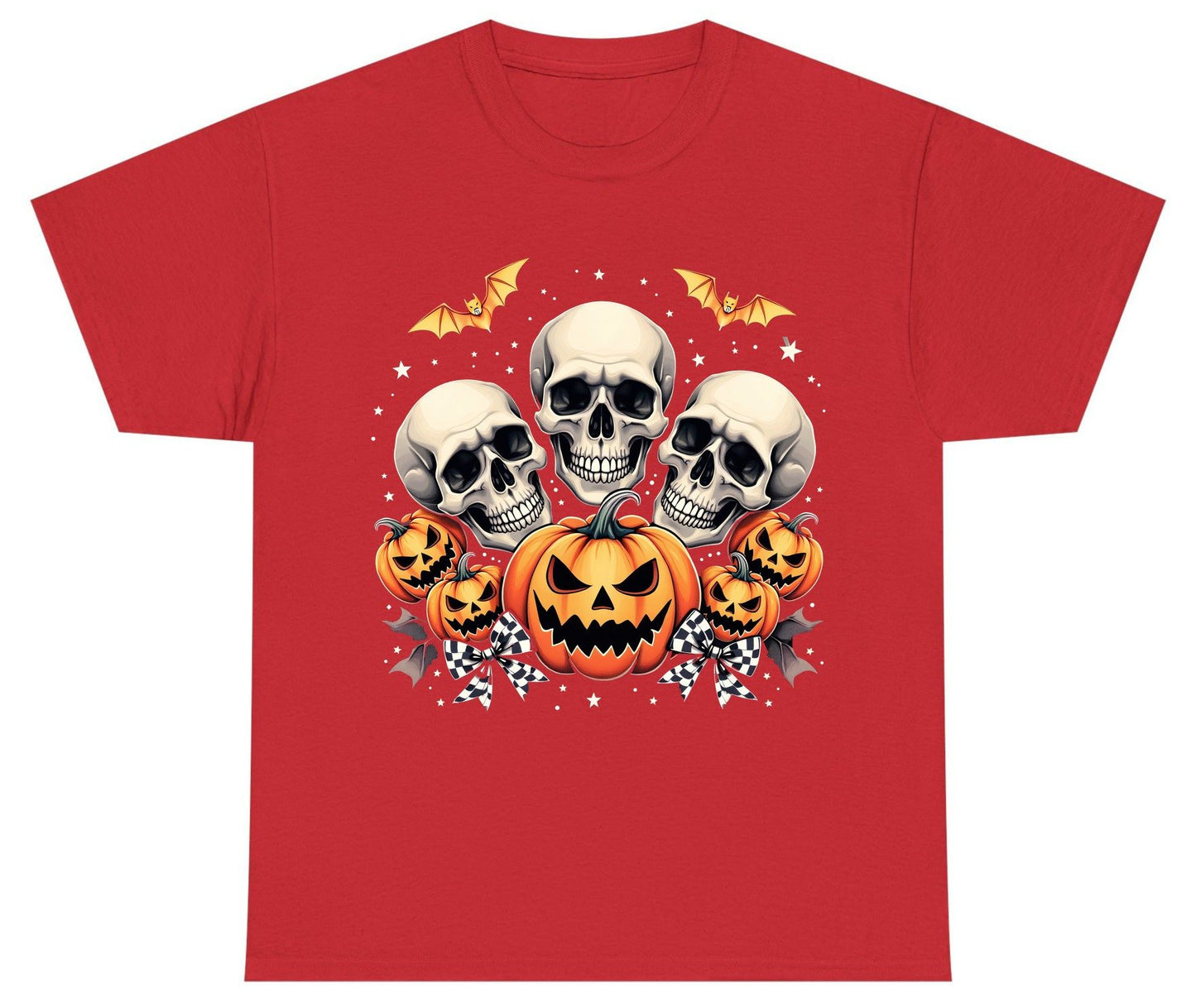 Skulls and Pumpkins Halloween Halloween Youth T-Shirt Red product mockup