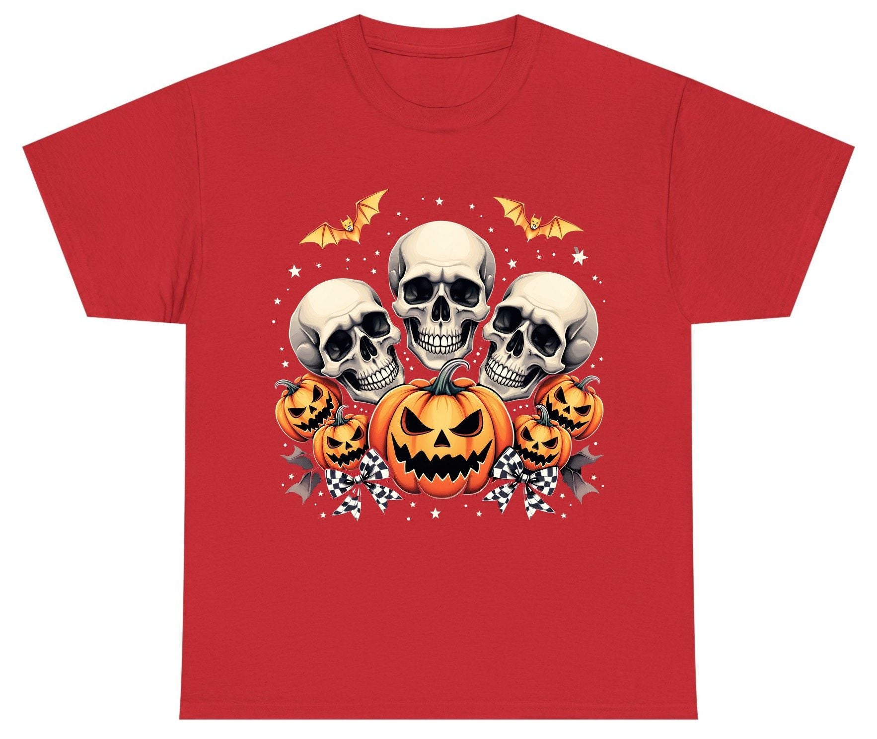 Skulls and Pumpkins Halloween Halloween Youth T-Shirt Red product mockup