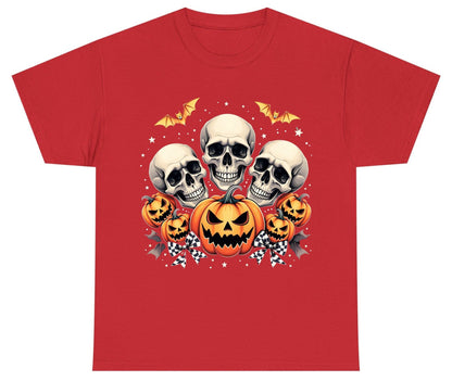 Skulls and Pumpkins Halloween Halloween Youth T-Shirt Red product mockup
