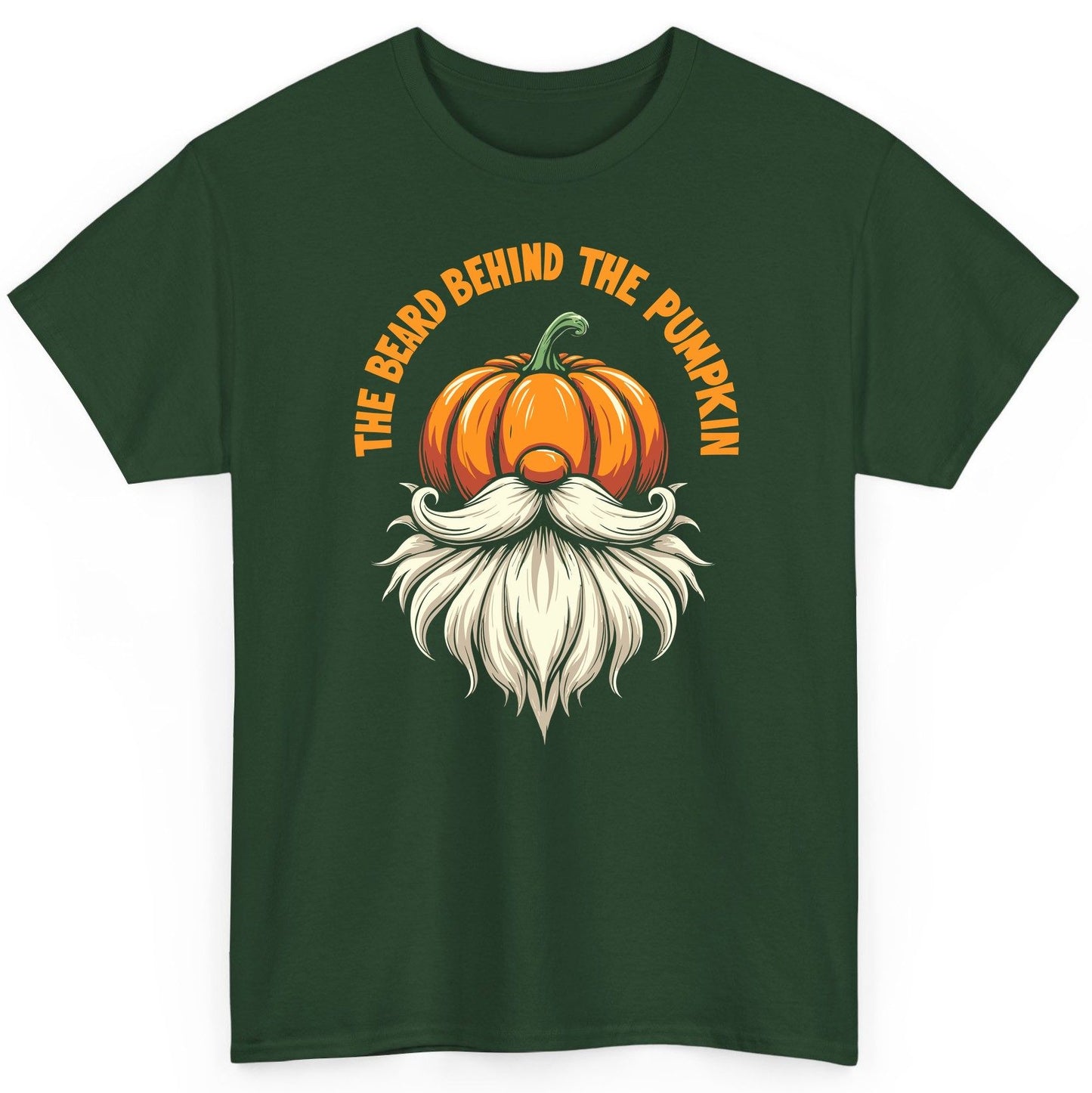 The Beard Behind the Pumpkin Halloween gnome T-Shirt Forest Green product mockup
