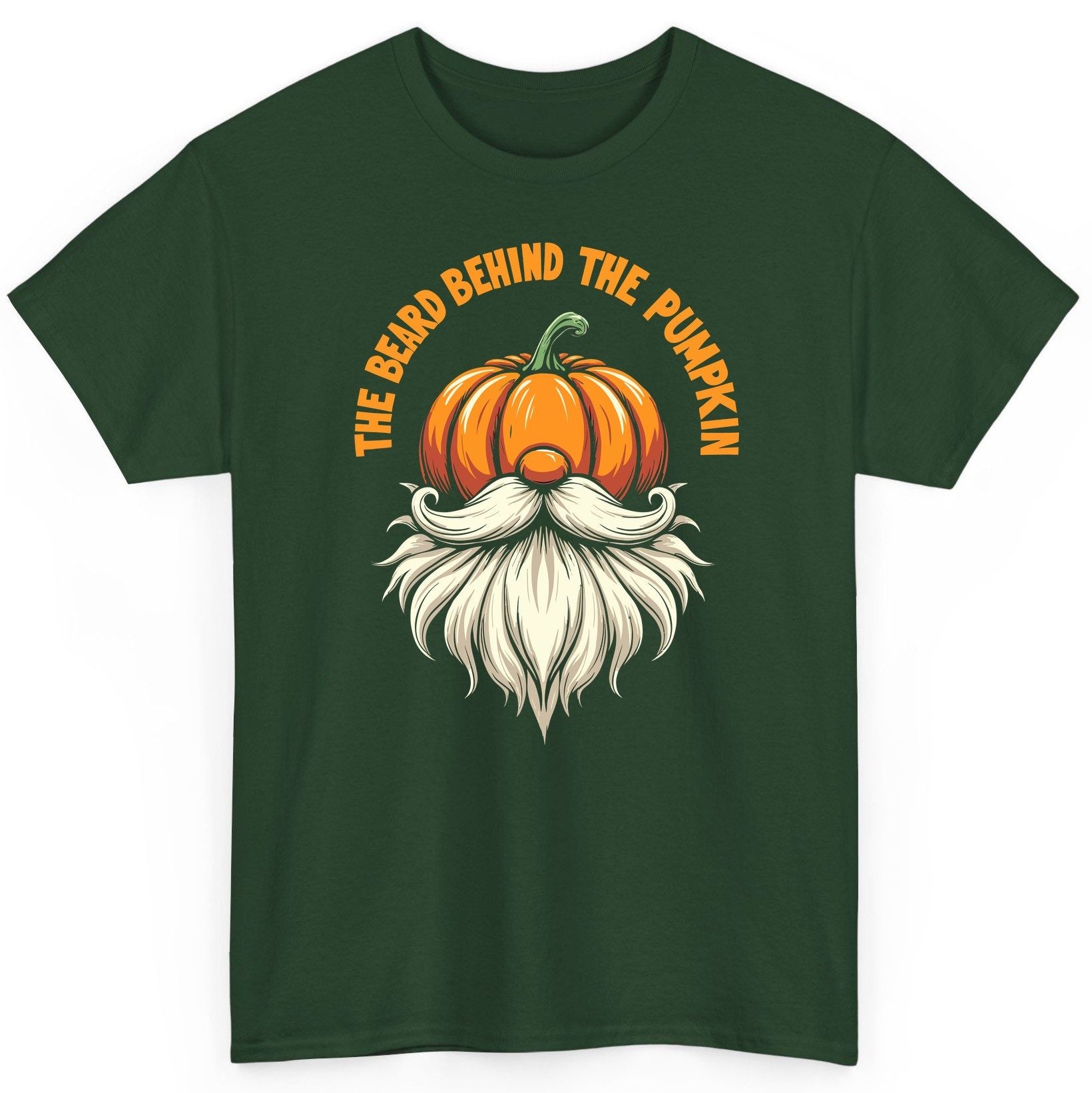The Beard Behind the Pumpkin Halloween gnome T-Shirt Forest Green product mockup