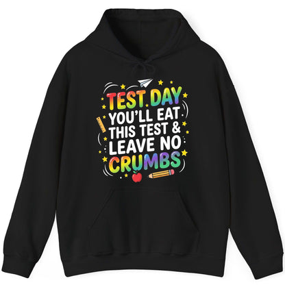 Test Day You'll Eat This Test & Leave No Crumbs Testing Hoodie - product mockup - Black