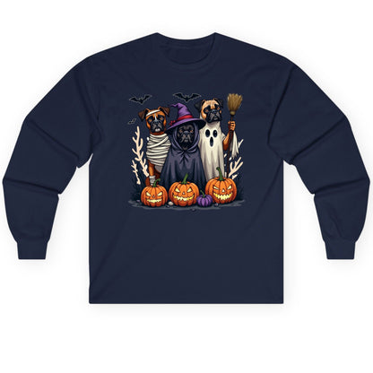 Halloween Dogs in Costume Halloween dogs Long Sleeve Tee Navy product mockup