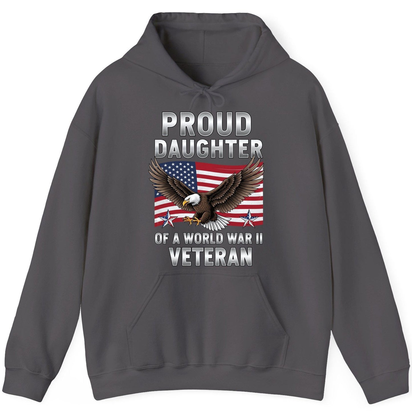 Proud Daughter of a World War Ii Veteran wwii veteran family Hoodie Charcoal product mockup