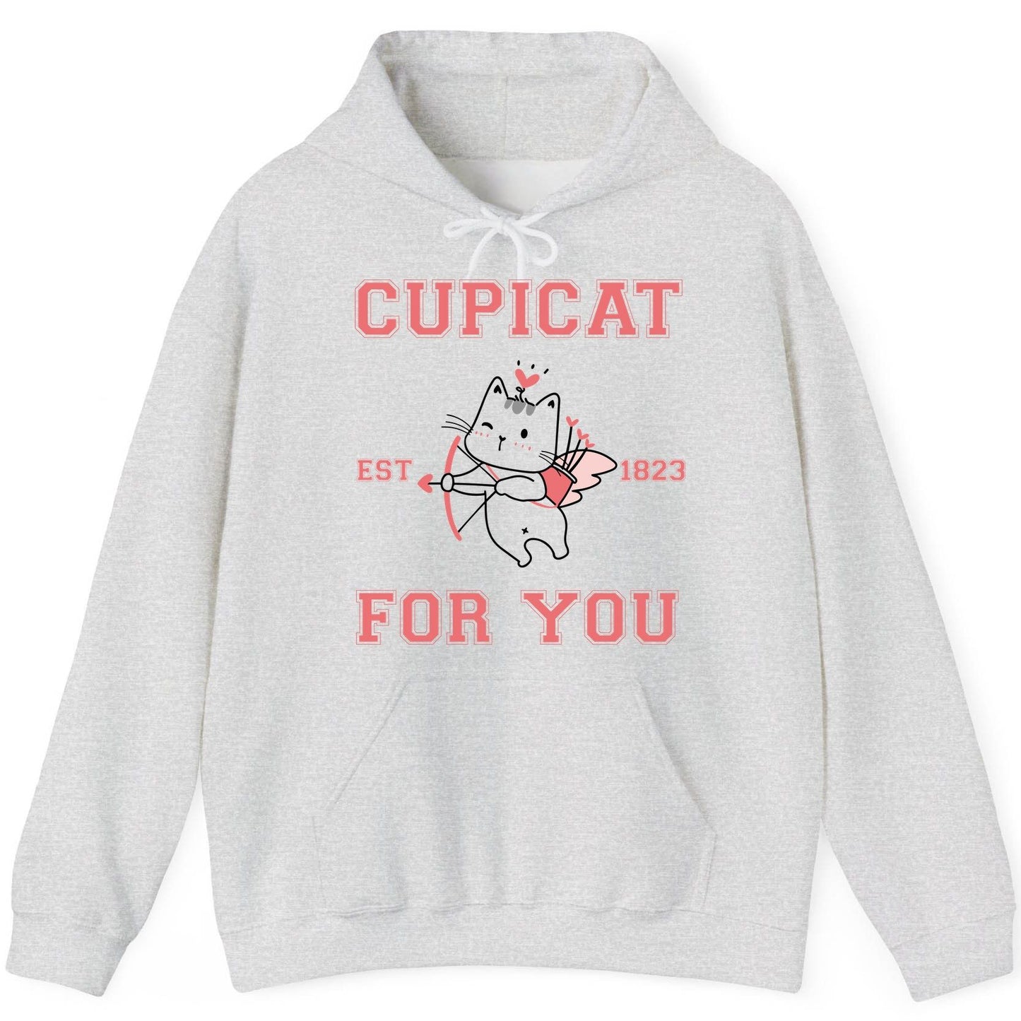 Cupicat Est 1823 for You cupid cat Hoodie Ash product mockup