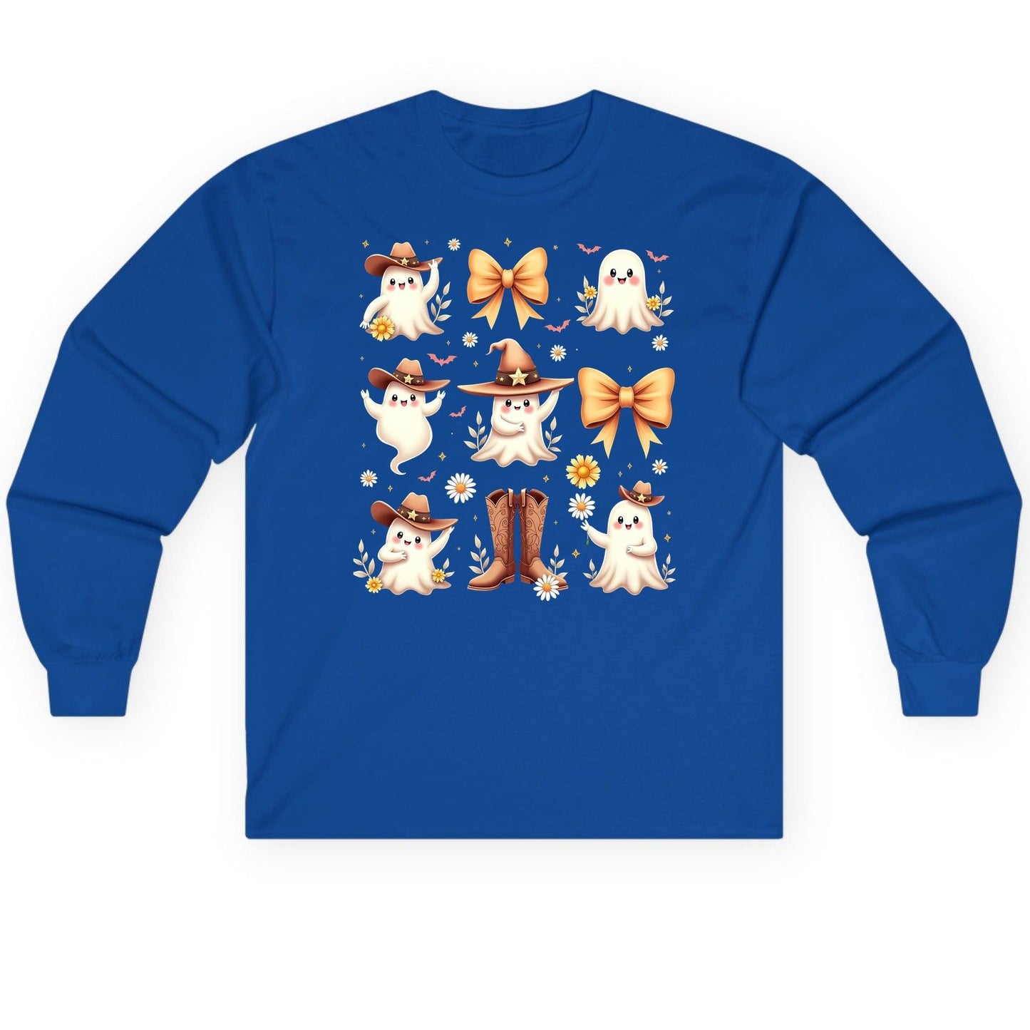Boo Haw Cute Ghost cute ghost Long Sleeve Tee Royal product mockup