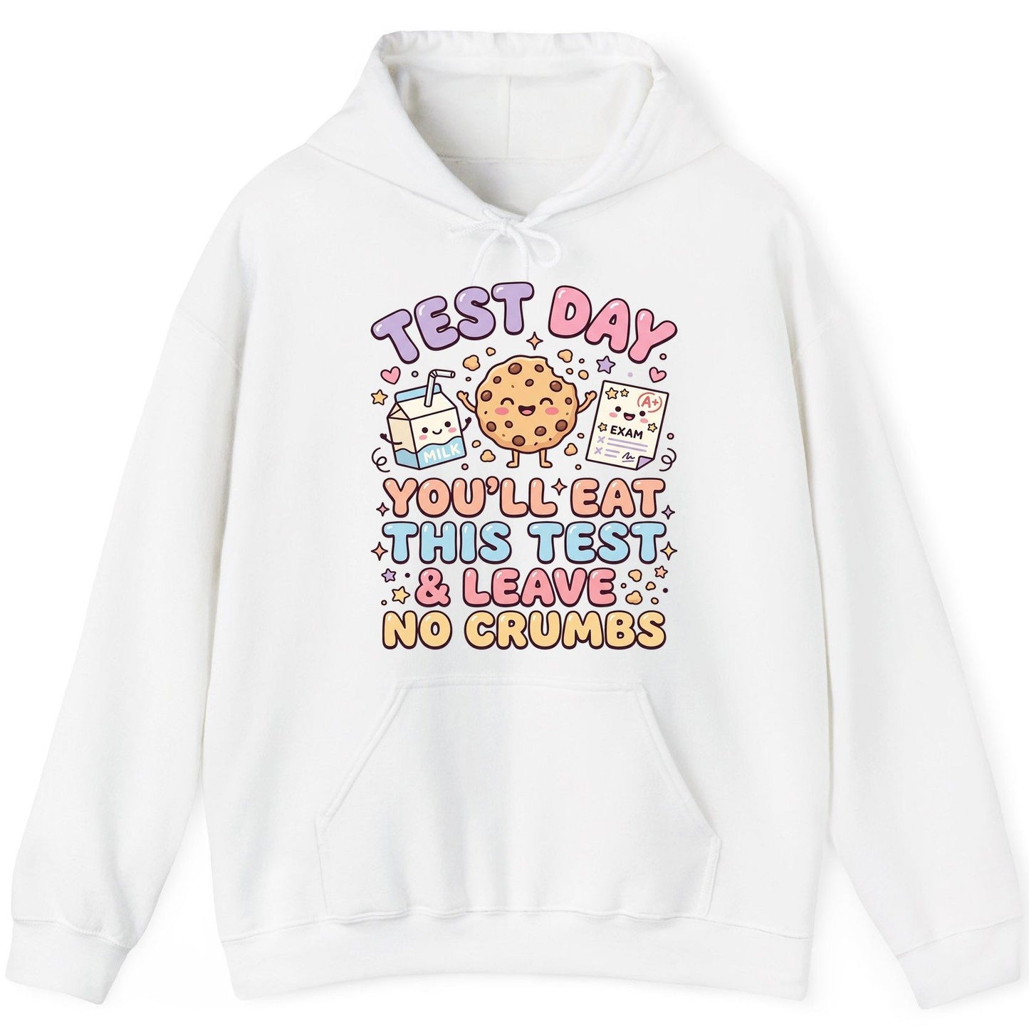 Test Day You'll Eat This Test & Leave No Crumbs Student Testing Hoodie - product mockup - White