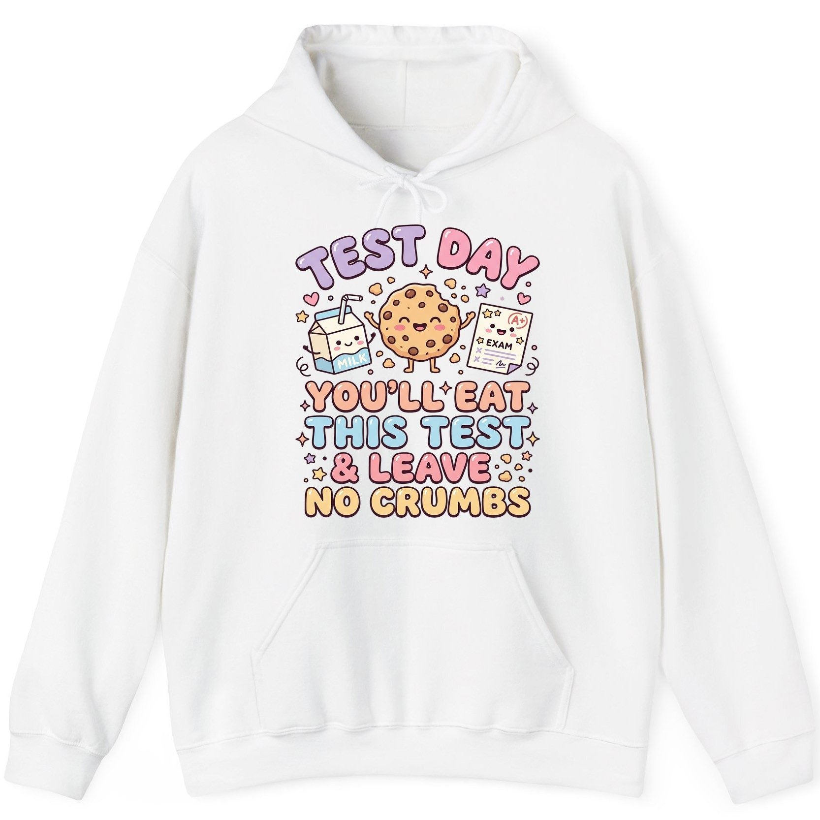 Test Day You'll Eat This Test & Leave No Crumbs Student Testing Hoodie - product mockup - White