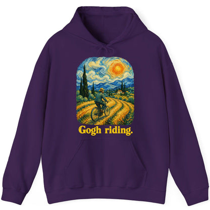 Gogh Riding van gogh parody Hoodie Purple product mockup