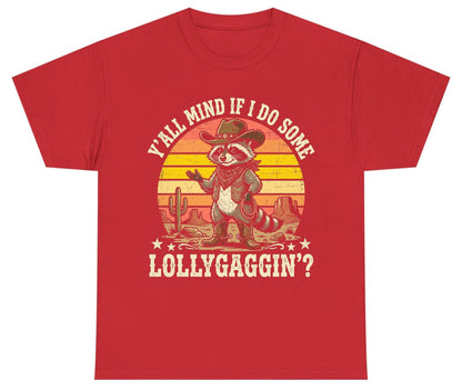 Y'ALL MIND IF I DO SOME Lollygaggin' Youth T-Shirt - product mockup - Red