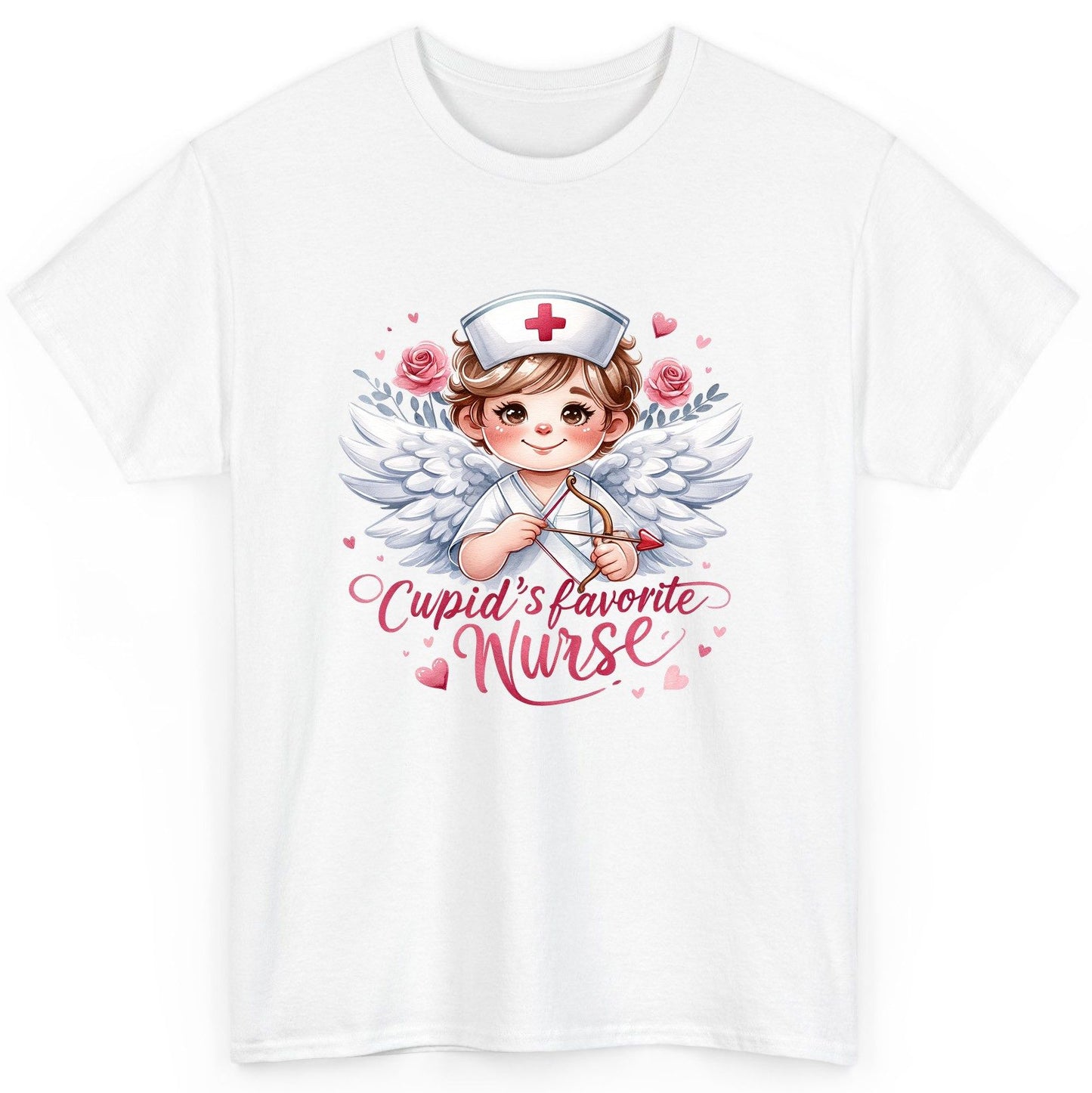 Cupid's Favorite Nurse cupid nurse T-Shirt White product mockup