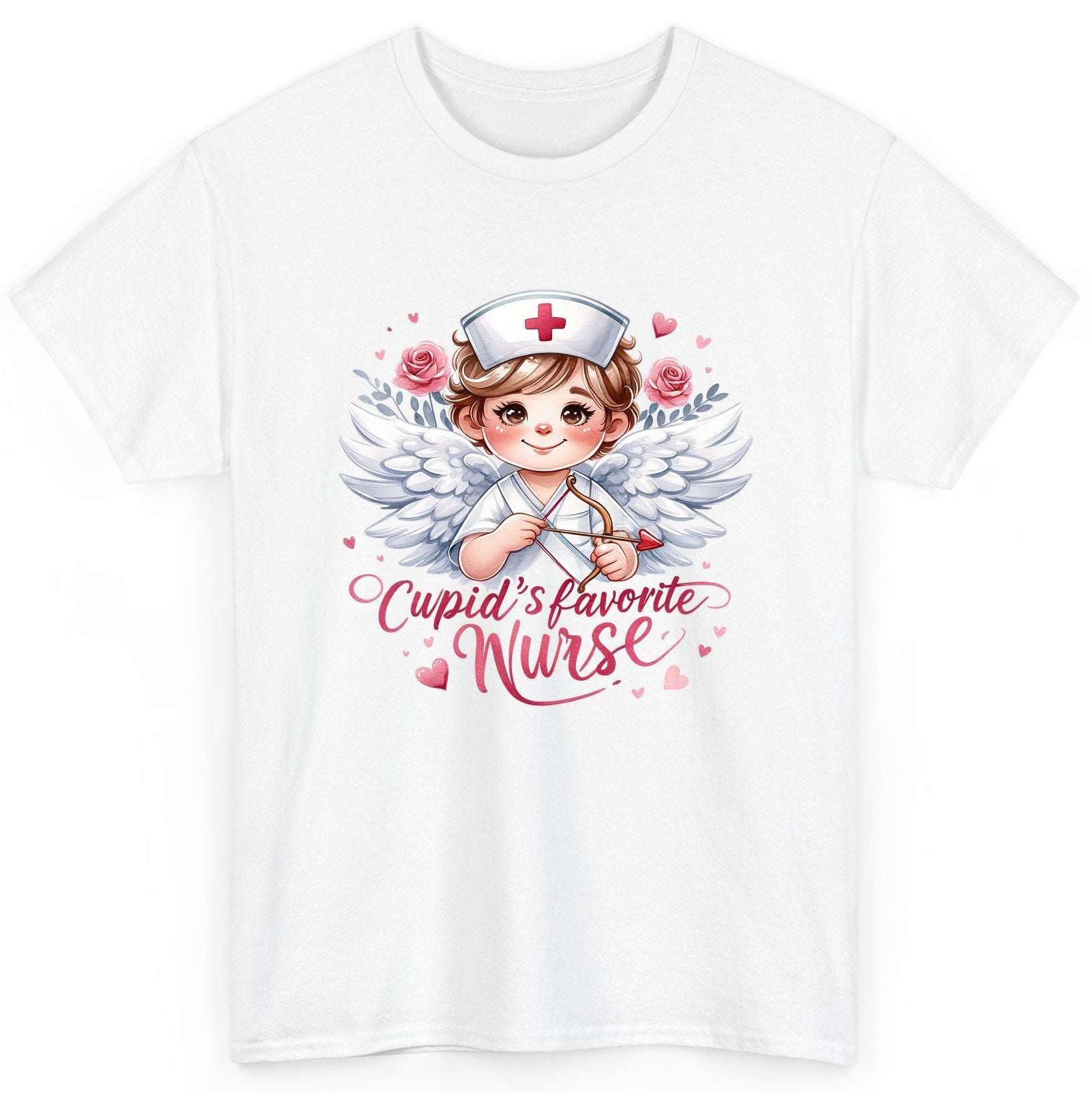 Cupid's Favorite Nurse cupid nurse T-Shirt White product mockup