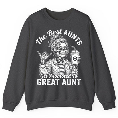 The Best Aunts Get Promoted to GREAT AUNT Sweatshirt - product mockup - Dark Heather
