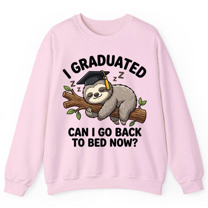 I Graduated Funny Sloth Sweatshirt - product mockup - Light Pink