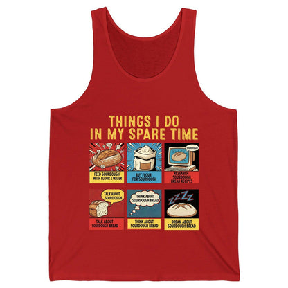 Things I Do in My Spare Time sourdough bread baking Tank Top Red product mockup