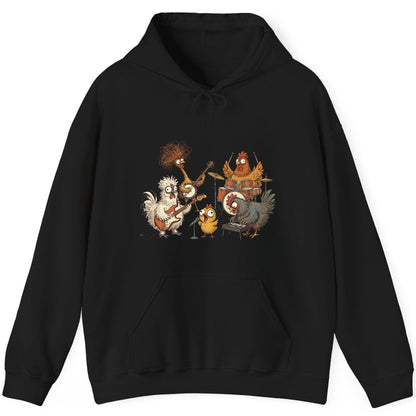 Chicken Rock Band chicken rock band Hoodie Black product mockup
