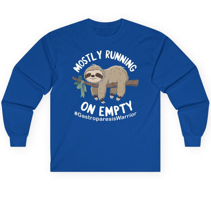 Mostly Running on Empty Gastroparesiswarrior gastroparesis awareness Long Sleeve Tee Royal product mockup