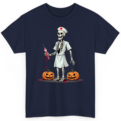 Spooky Skeleton Nurse Halloween skeleton nurse T-Shirt Navy product mockup