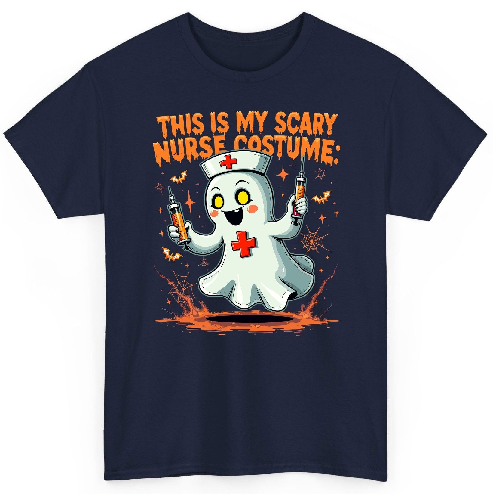This Is My Scary Nurse Costume ghost nurse T-Shirt Navy product mockup