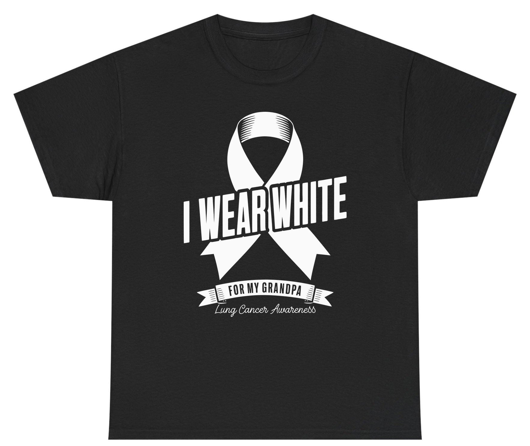 I Wear White for My Grandpa lung cancer awareness Youth T-Shirt Black product mockup