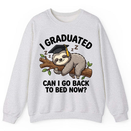 I Graduated Funny Sloth Sweatshirt - product mockup - Ash