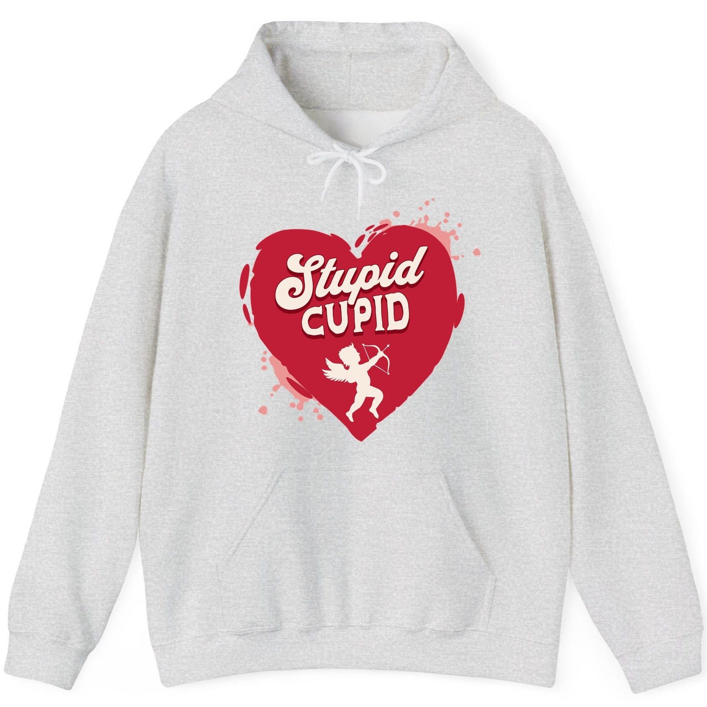 Stupid Cupid anti-Valentine's Day Hoodie Ash product mockup