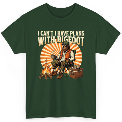 I Can't I Have Plans with Bigfoot bigfoot T-Shirt Forest Green product mockup