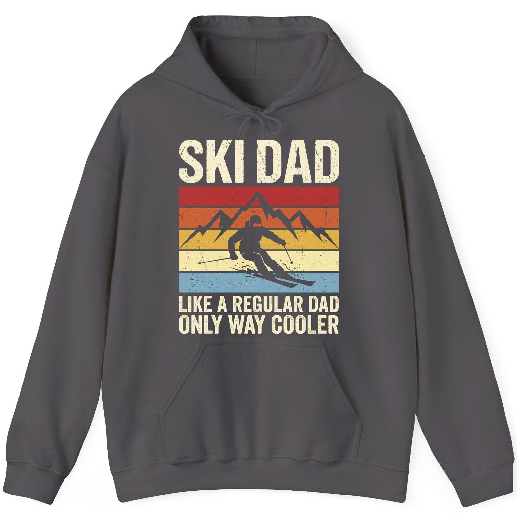 Ski Dad Like a Regular Dad Only Way Cooler skiing Hoodie Charcoal product mockup