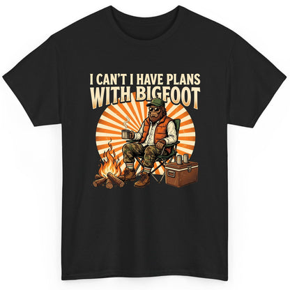 I Can't I Have Plans with Bigfoot bigfoot T-Shirt Black product mockup