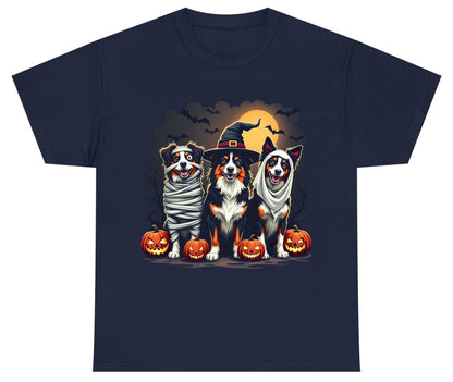Australian Shepherd Halloween Dogs australian shepherd dogs Youth T-Shirt Navy product mockup