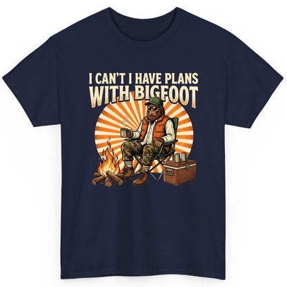 I Can't I Have Plans with Bigfoot bigfoot T-Shirt Navy product mockup