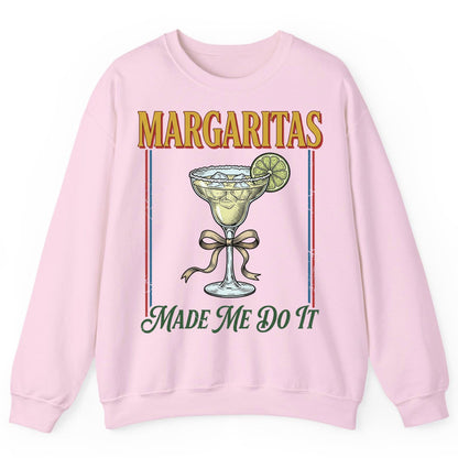 Margaritas Made Me Do It Funny Margarita Lovers Sweatshirt - product mockup - Light Pink