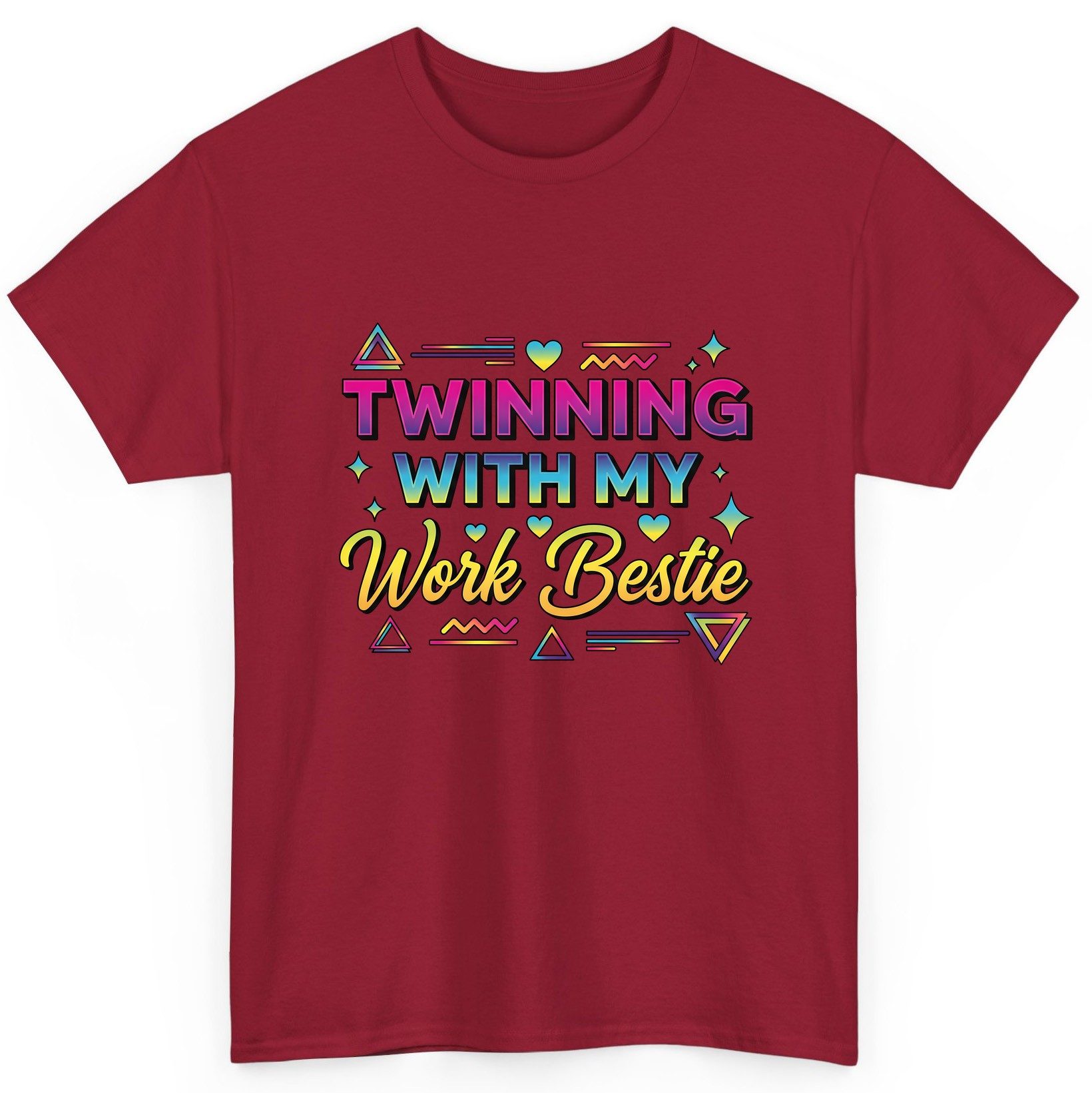 Twinning with My Work Bestie work bestie T-Shirt Cardinal Red product mockup