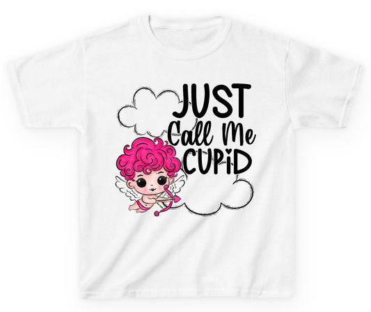 Just Call Me Cupid cupid Youth T-Shirt White product mockup