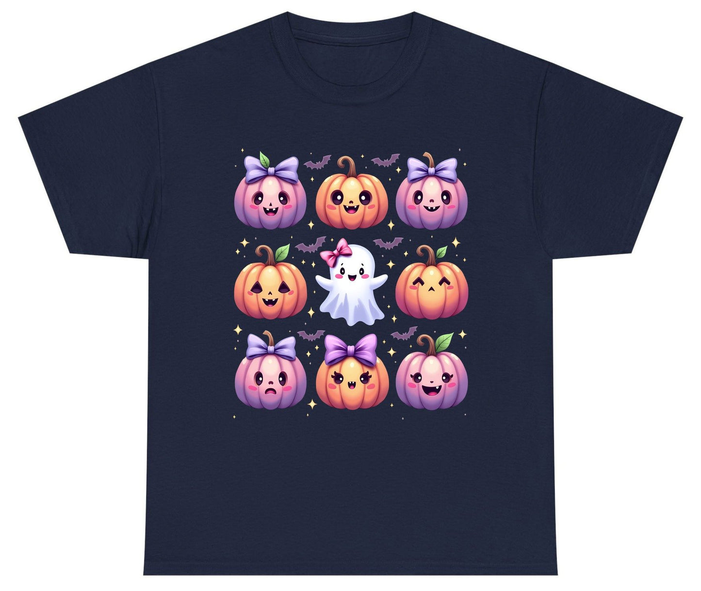 Kawaii Halloween Pumpkins kawaii Halloween Youth T-Shirt Navy product mockup