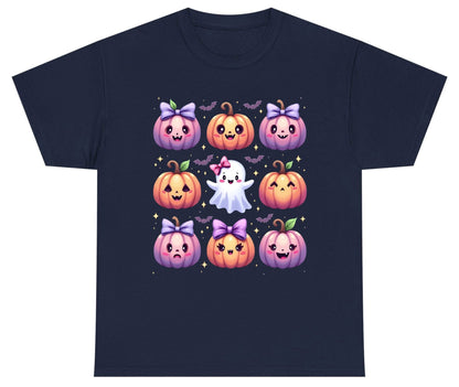 Kawaii Halloween Pumpkins kawaii Halloween Youth T-Shirt Navy product mockup