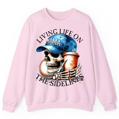 Living Life on the Sidelines Mama baseball mom Sweatshirt Light Pink product mockup