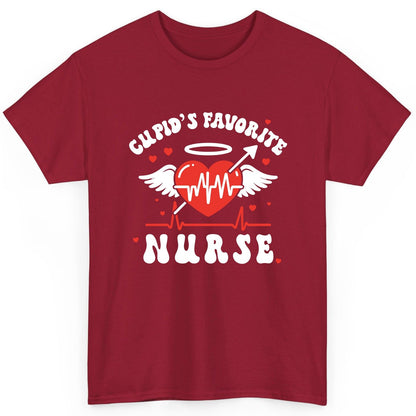 Cupid's Favorite Nurse nursing T-Shirt Cardinal Red product mockup