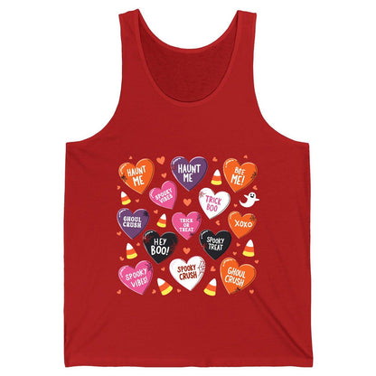 Spooky Halloween Conversation Hearts Halloween conversation hearts Tank Top Red product mockup