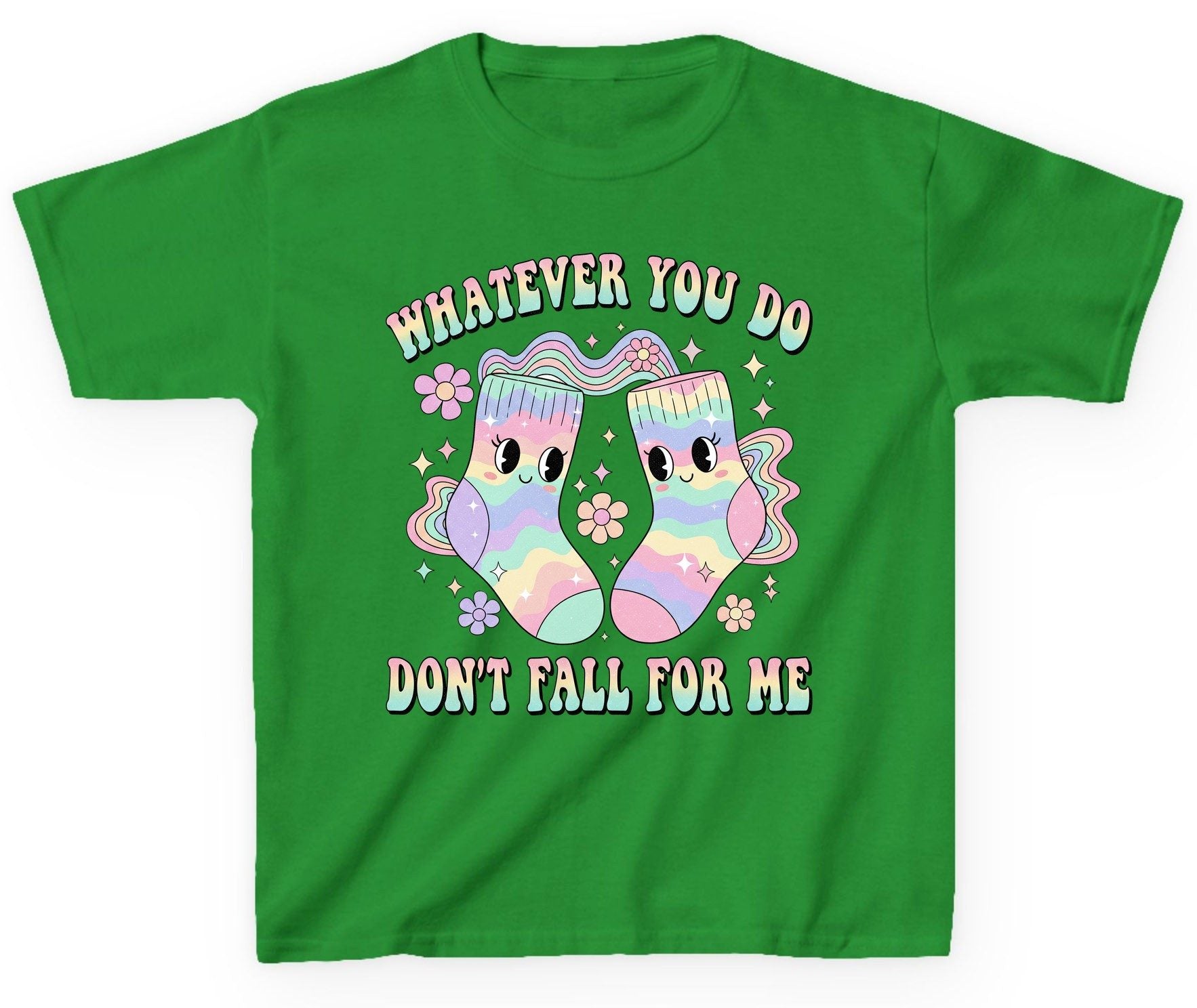 Whatever You Do Don't Fall for Me funny socks Youth T-Shirt Irish Green product mockup