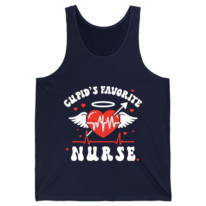Cupid's Favorite Nurse nursing Tank Top Navy product mockup