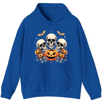 Skulls and Pumpkins Halloween Halloween Hoodie Royal product mockup