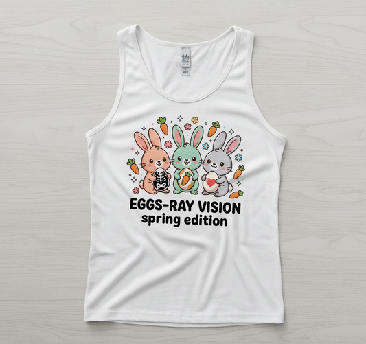 Kawaii Pastel Goth Easter Bunnies Tank Top - White