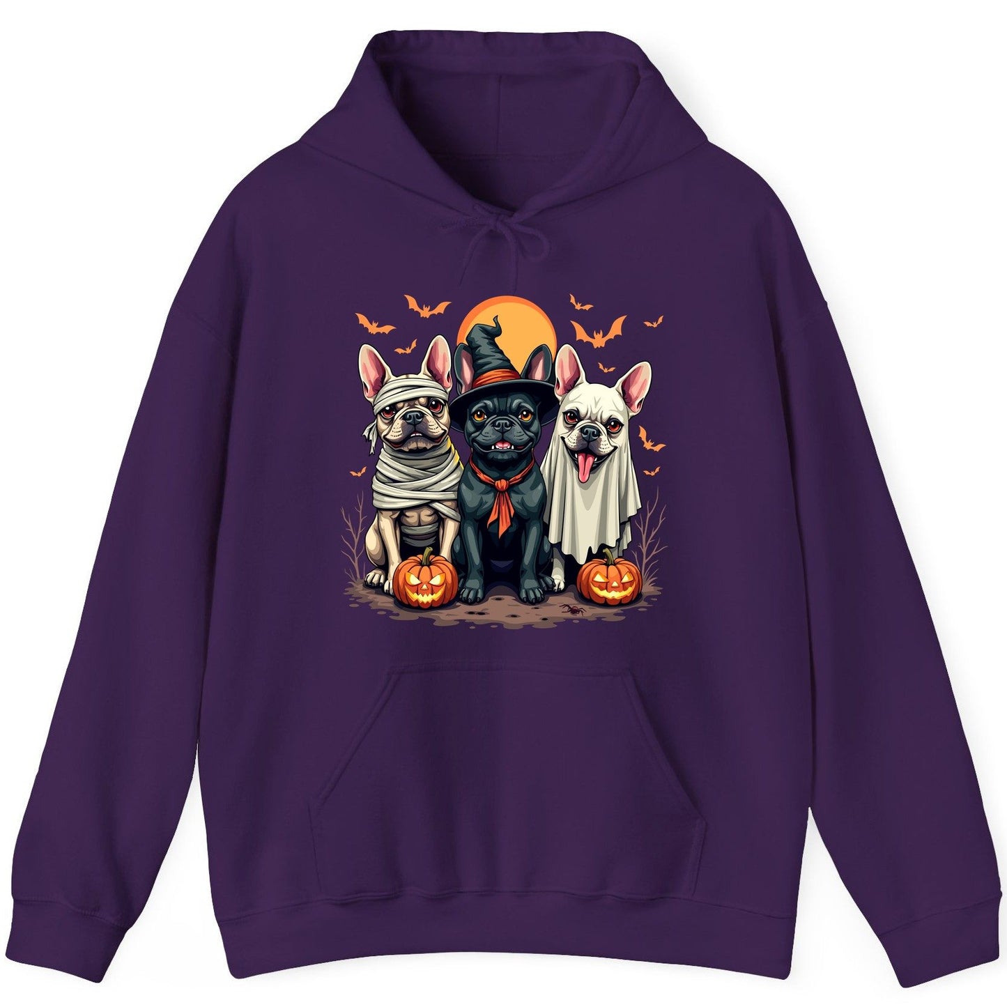 Halloween French Bulldogs Costumes french bulldogs Hoodie Purple product mockup