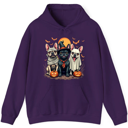 Halloween French Bulldogs Costumes french bulldogs Hoodie Purple product mockup
