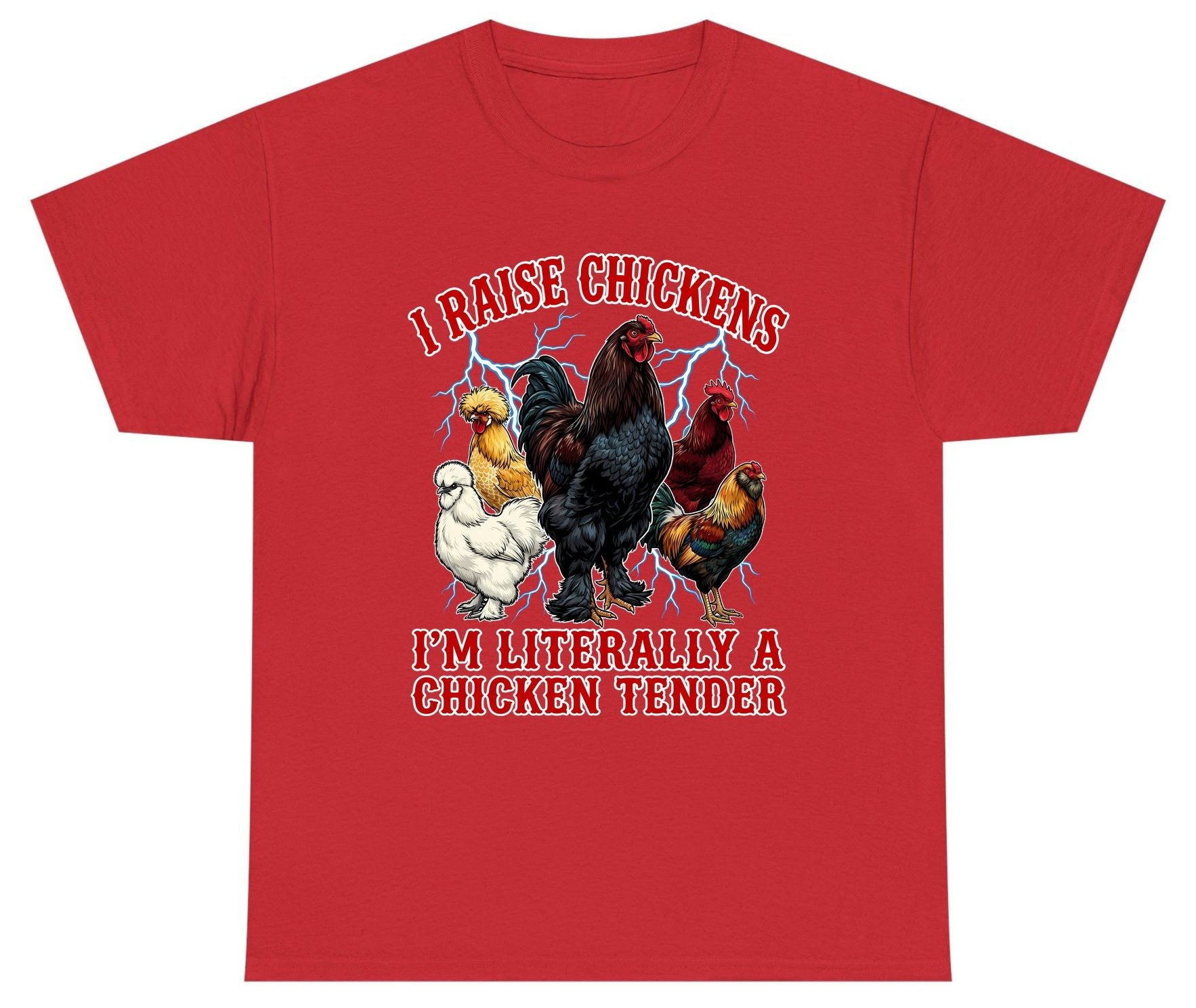 I Raise Chickens I'm Literally a Chicken Tender chickens Youth T-Shirt Red product mockup