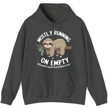 Mostly Running on Empty Gastroparesiswarrior gastroparesis awareness Hoodie Dark Heather product mockup