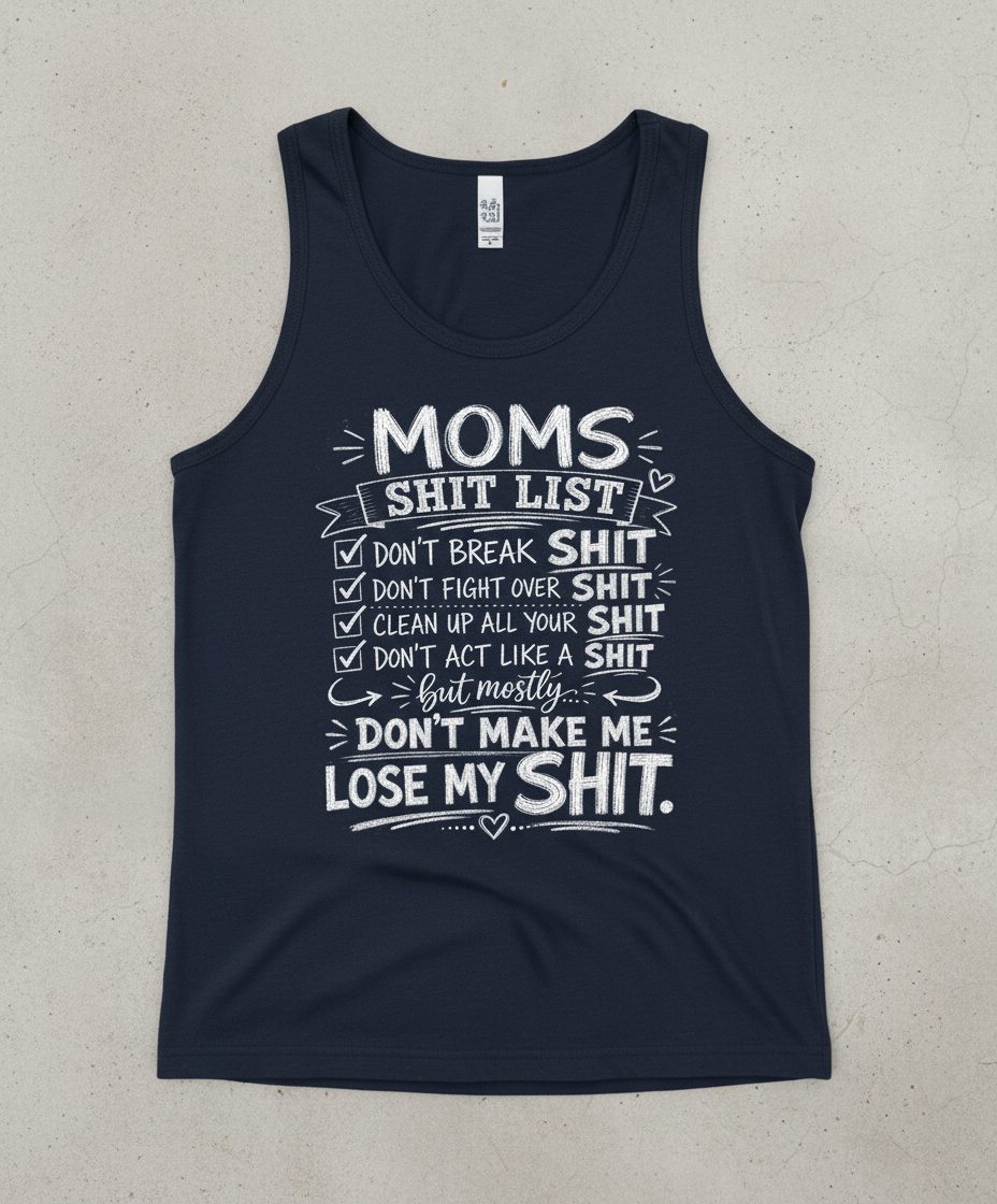 DON'T ACT LIKE a SHIT But Mostly DON'T MAKE ME LOSE MY SHIT Tank Top - product mockup - Navy