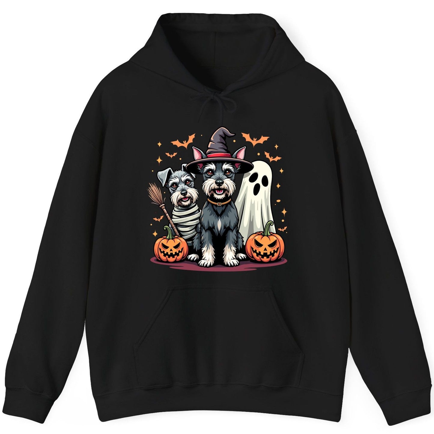 Halloween Schnauzer Dogs schnauzer dogs Hoodie Black product mockup