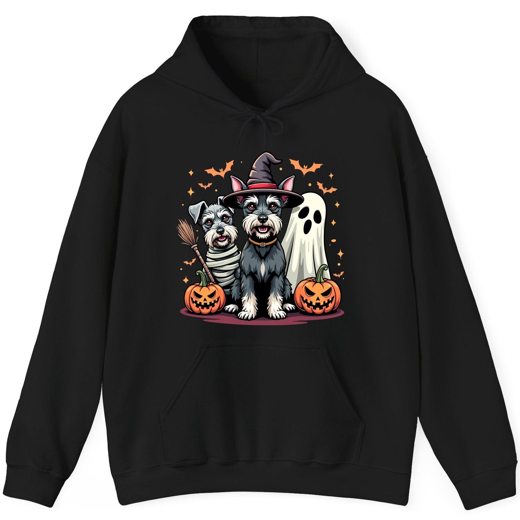 Halloween Schnauzer Dogs schnauzer dogs Hoodie Black product mockup